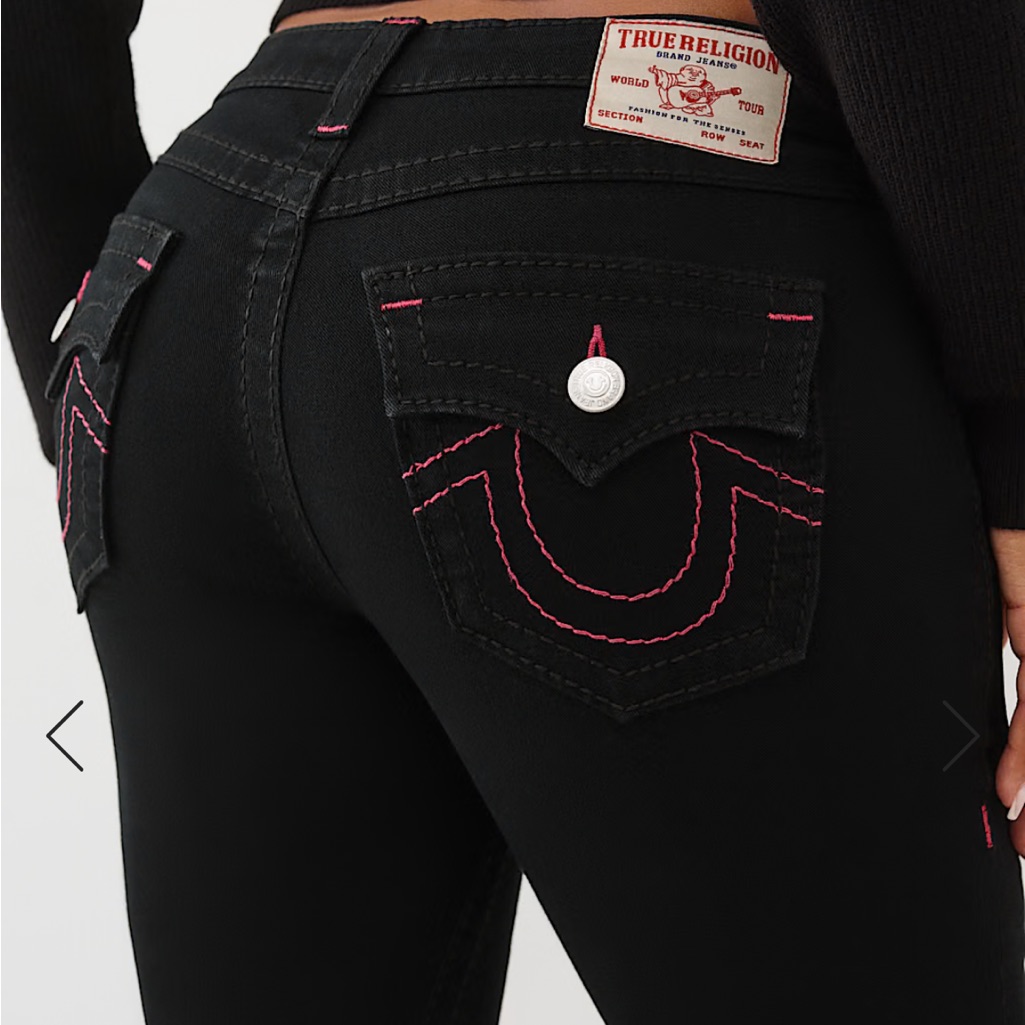 True Religion Joey Mid Rise Big T Flare Jean